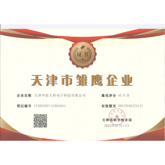 雛鷹企業(yè)證書(shū)